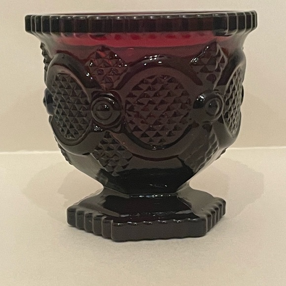 Vintage Avon Cape Cod Ruby Red Pedestal Sugar Dish - Picture 6 of 6